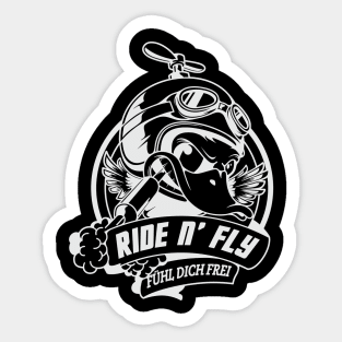 The duck rider, fly and ride Sticker